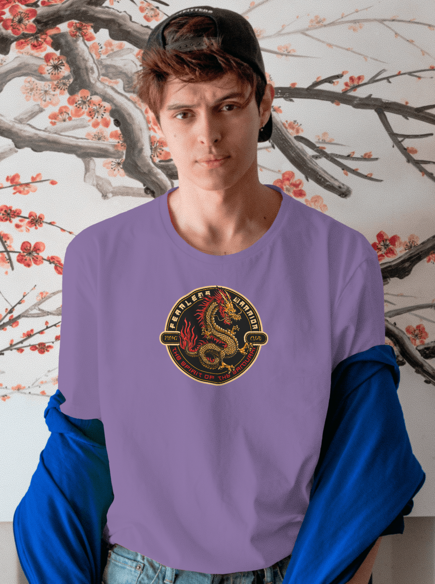 Unleash the Warrior Within: Fearless Martial Arts Fight Club Drop-Shoulder T-Shirt