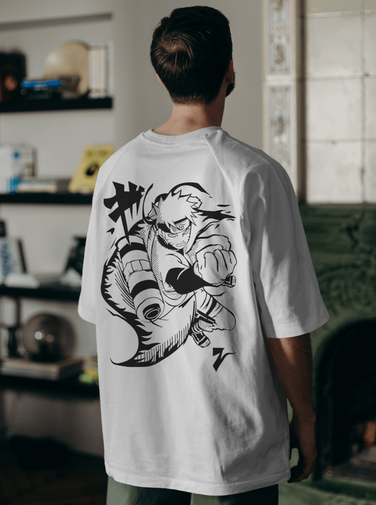 Naruto Print Drop-Shoulder T-Shirt: Embrace the Shinobi Spirit