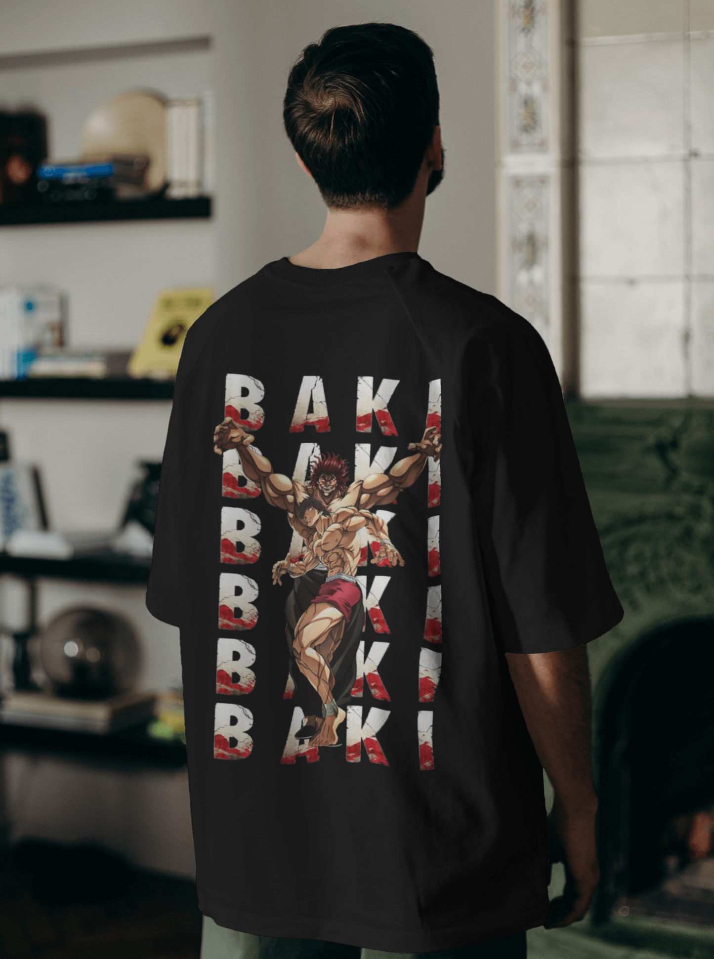 Baki Hanma Signature Style Unleash Your Inner Baki Drop Shoulder T-shirt.