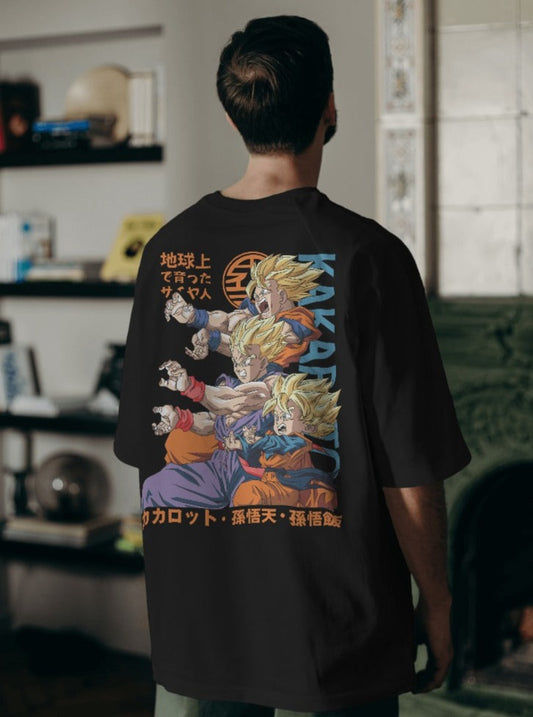 Unleash the Kamehameha Trio Drop Shoulder Tee